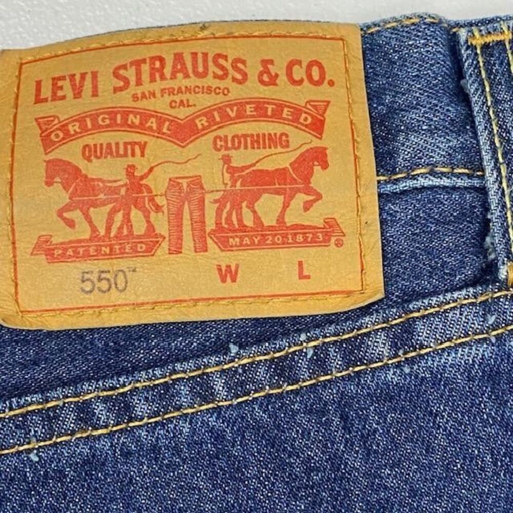 Levi's 550 Jeans Mens 44x30 Relaxed Fit Blue 100% Cotton Denim Big Tall(464-4.4)